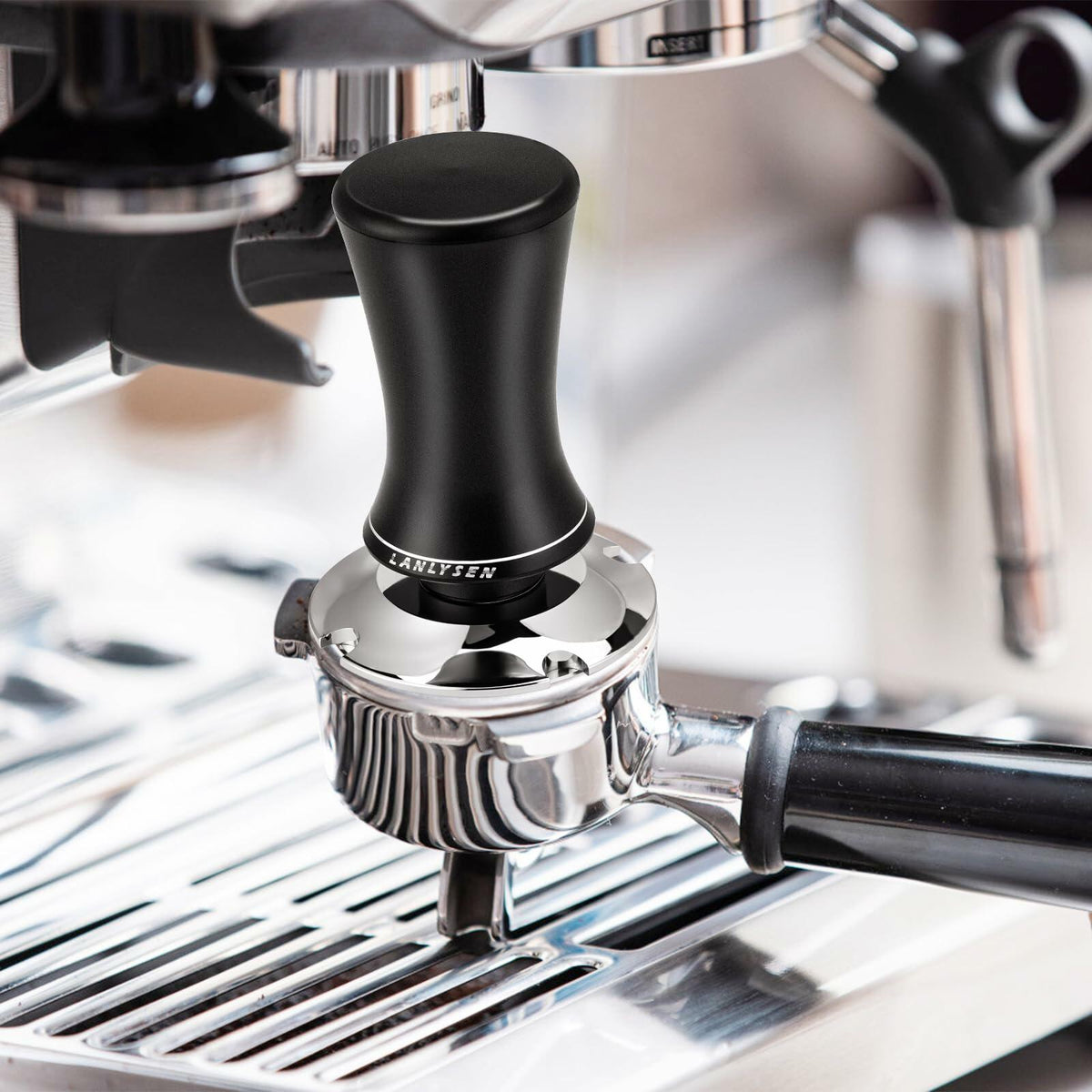 LANLYSEN Espresso Tamper 53.3mm Spring-loaded Calibrated Stainless Steel Base