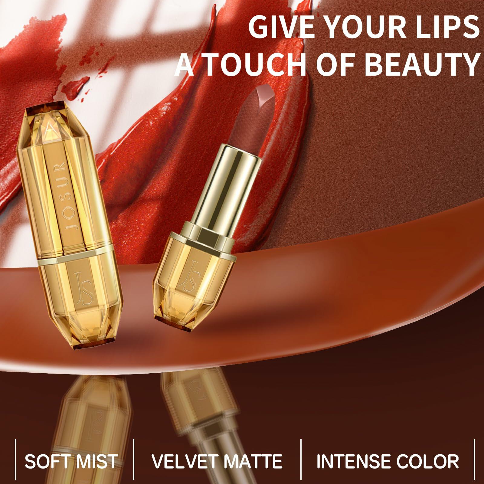 JOSURBEAUTY Mud Sense Velvet Matte Lipstick Waterproof Long-Lasting 6.35oz