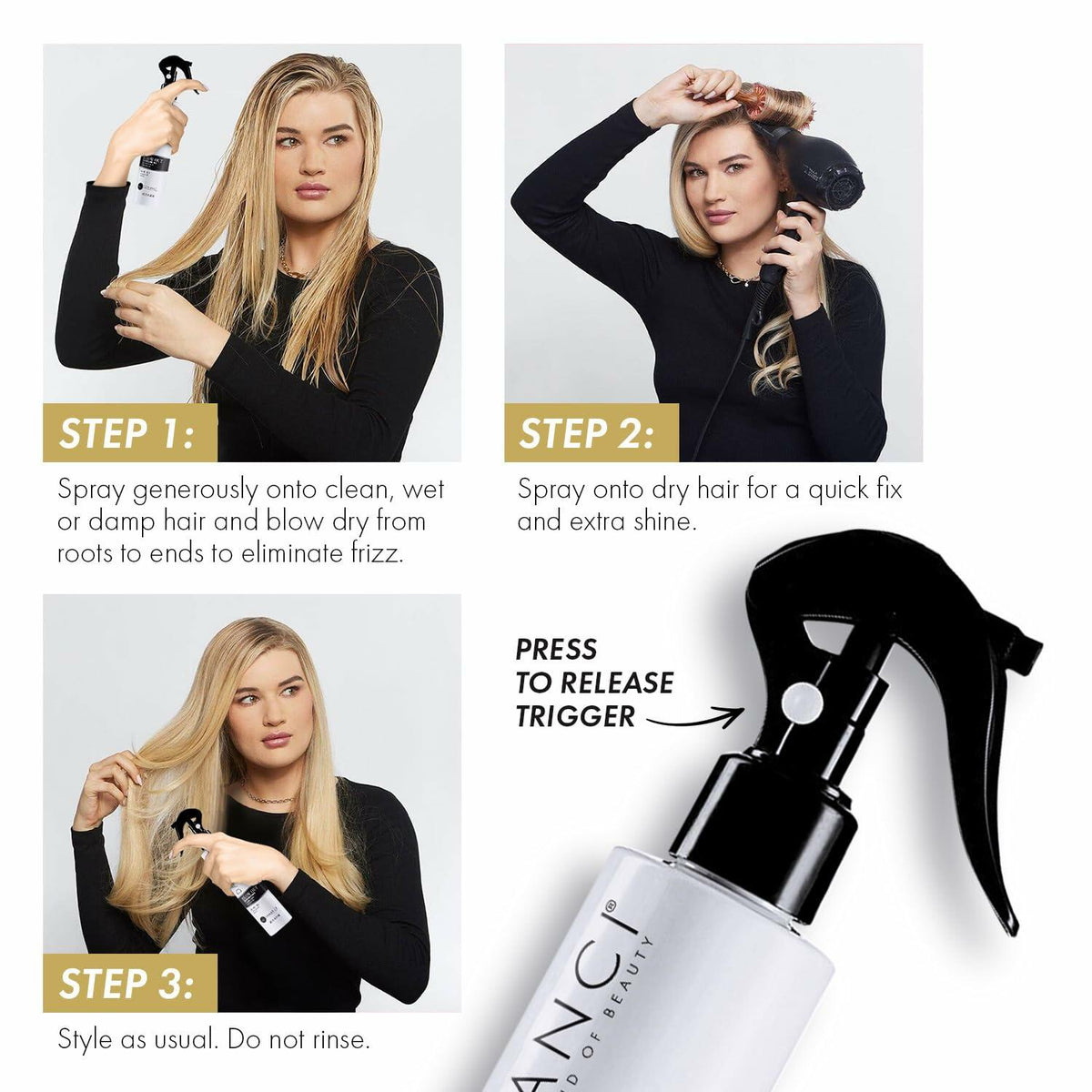 DAMANCI Empowering Blowout Spray Heat Protectant Hair 8oz White Citrus