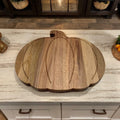 FASTYJK Halloween Pumpkin Wooden Cutting Board with Handle 14.96x11.81in