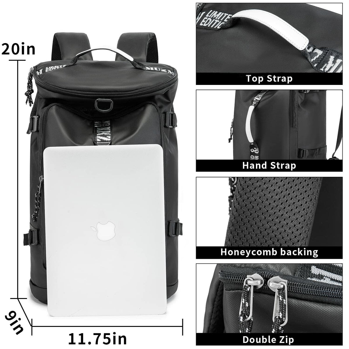 FUNYAGO Gym Duffle Bag Waterproof Laptop Backpack 40L Purple Size Standard