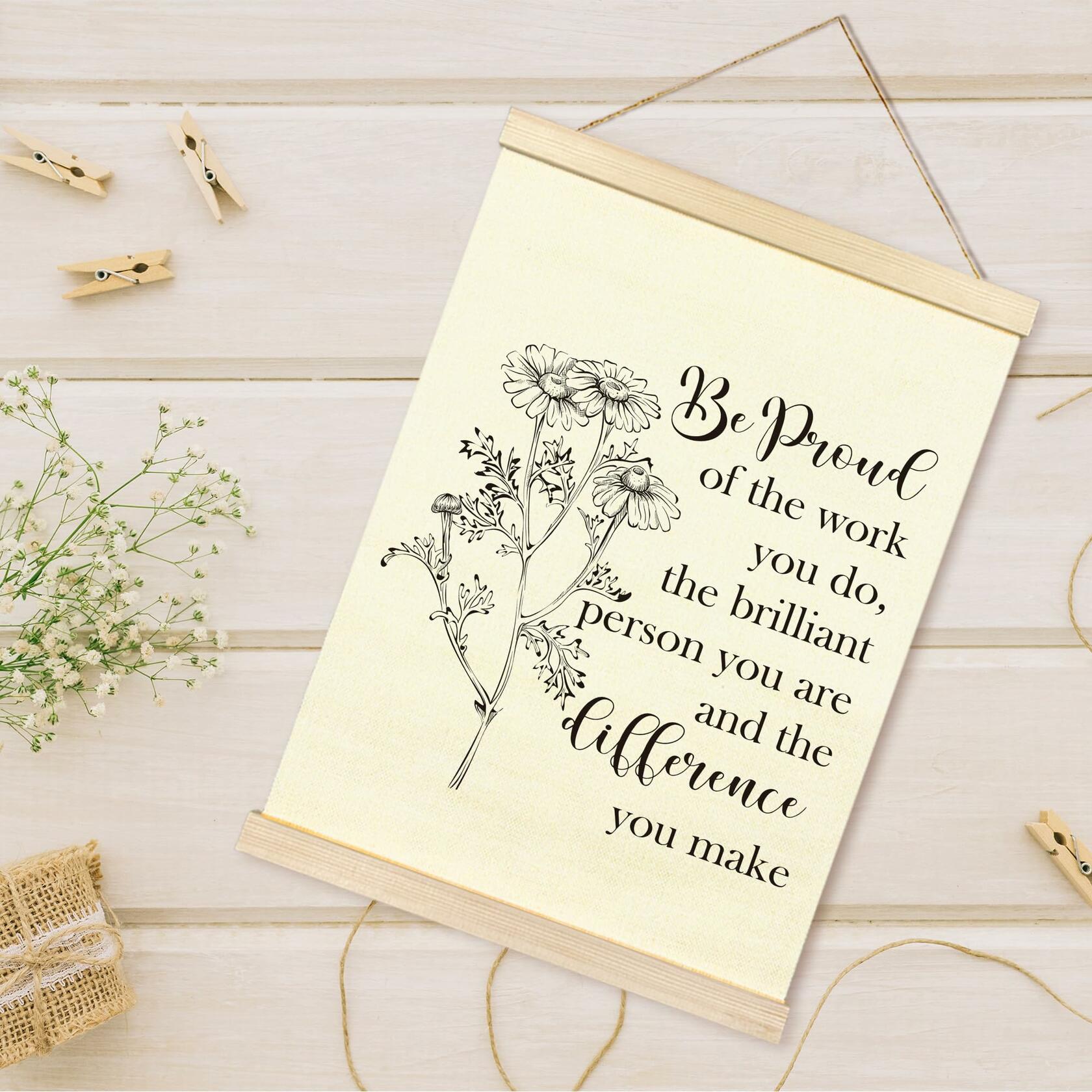 TAEDIN Mental Health Wall Art Poster Hanger Frame 12x16 White Wood