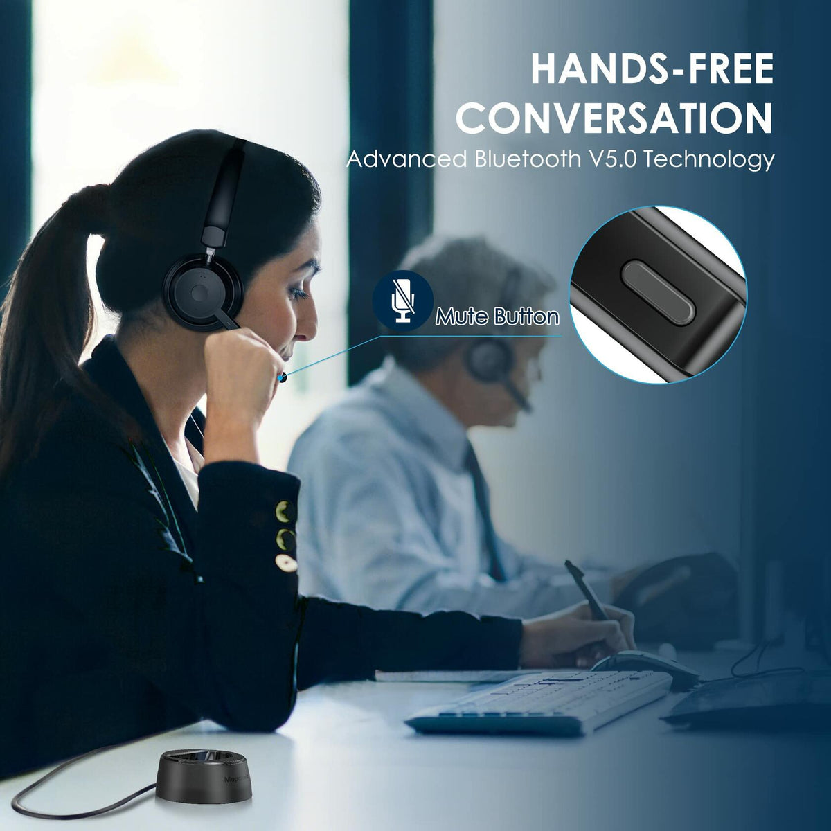 Mopchnic Bluetooth Wireless Headset Black Wireless Headphone