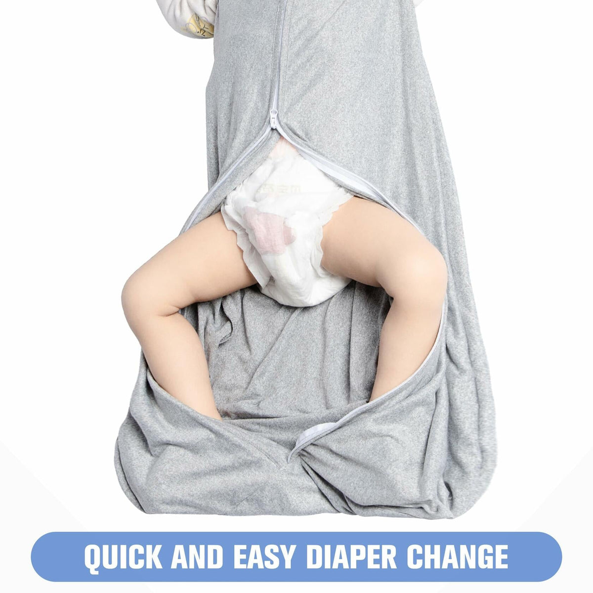 GUNTAIL Baby Sleep Sack 100% Rayon Cotton 2-Way Zipper Grey Size M