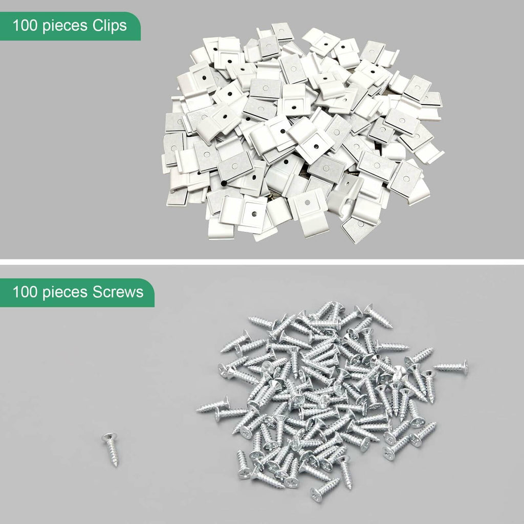Rxment Govee Mounting Clips for 8-10mm LED Strip Lights White 100 Pack