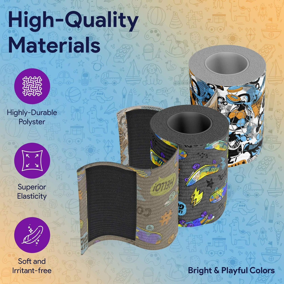 Elastic Bandage Wrap Self Closure 3"x180" Compression Sports Wrap 2 Pack