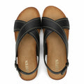 UBFEN Womens Flat Sandals Arch Support Slingback Black Size 10.5