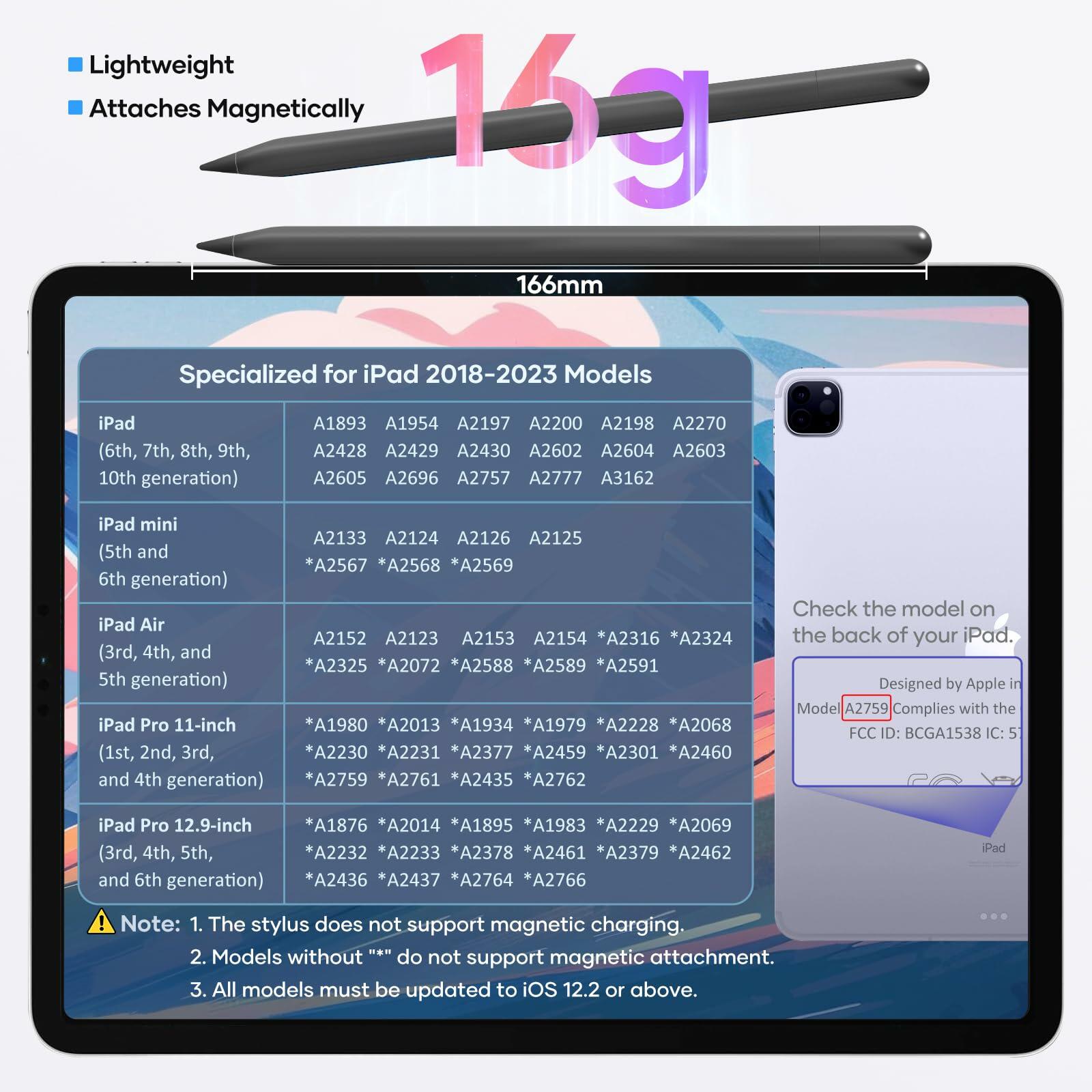 COOSTART Stylus Pen for iPad 9th&10th Gen, 5 Min Fast Charge, Black