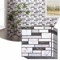 VallisCo 3D Faux Brick Wall Panel 12x12 Black White Marble 20 Pcs PVC