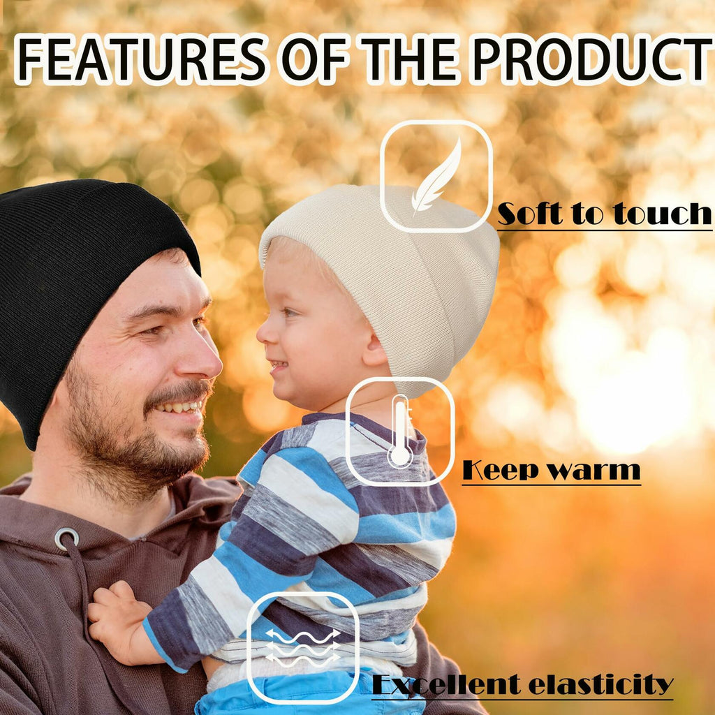 Zion Praiser 2PCS Family Beanie Hat Winter Knitted Warm Caramel Acrylic US 2-6