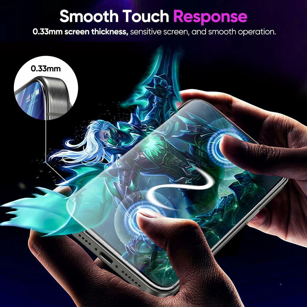 MINSLIS iPhone 16 Pro Screen Protector 9H Tempered Glass HD Clear Case Friendly