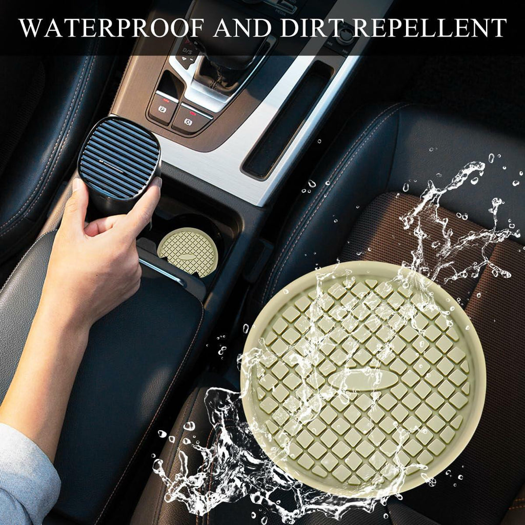 Yourkar 4 PCS Car Cup Holder Coasters 2.75in Silicone Non-Slip Yellow