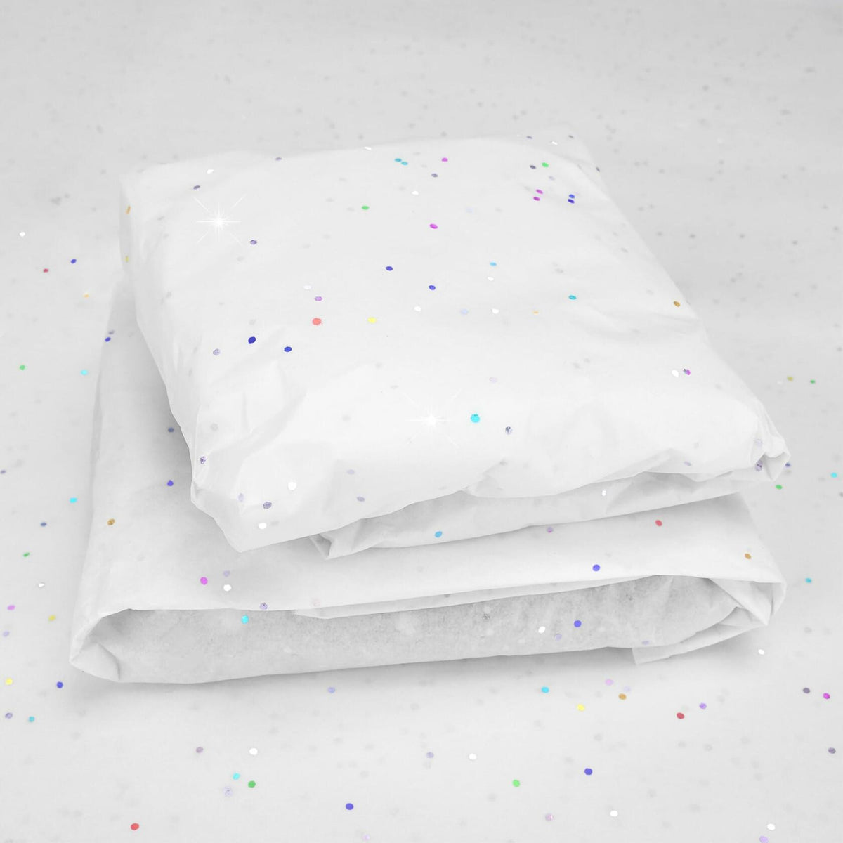MR FIVE White Glitter Tissue Paper 14x20in 100 Sheets White Sparkle