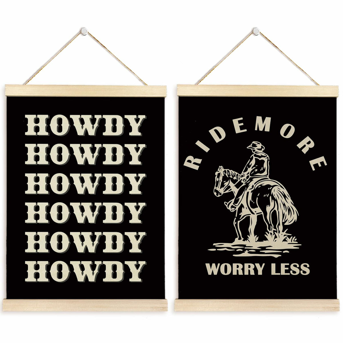 TAEDIN Western Wall Art Poster Hanger Frame Set of 2 Black 12x16