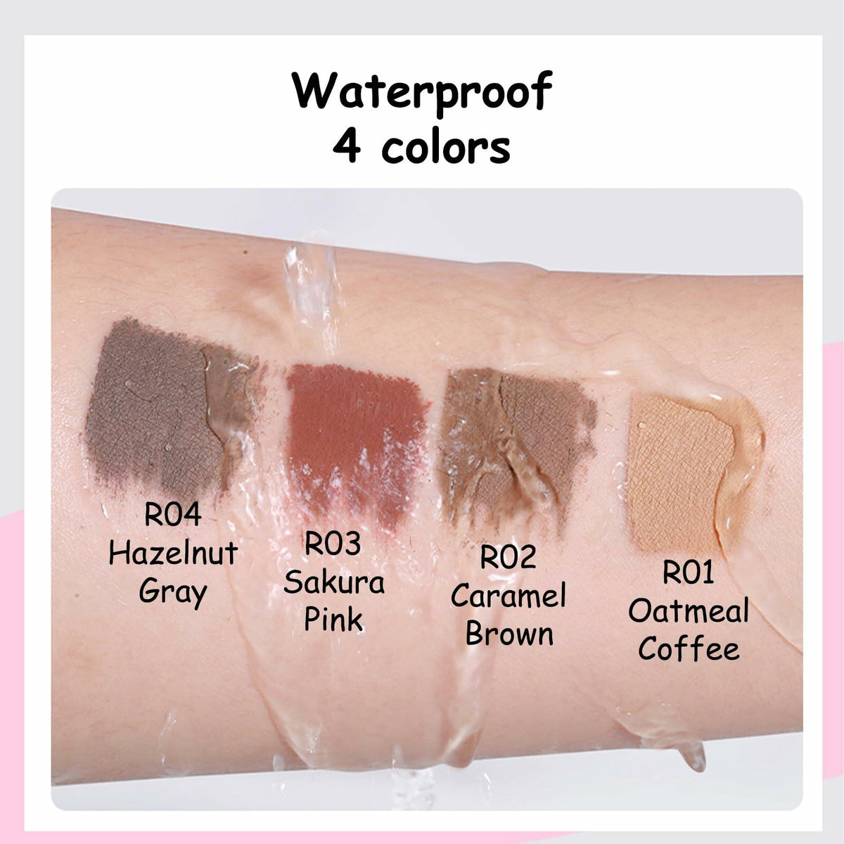 VEECCI Waterproof Eyebrow Gel Mascara Brown Smudge-Proof Long-Wear Makeup