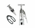 Lutong Wing Corkscrew Wine Opener Set w/ Foil Cutter & Stopper Chrome