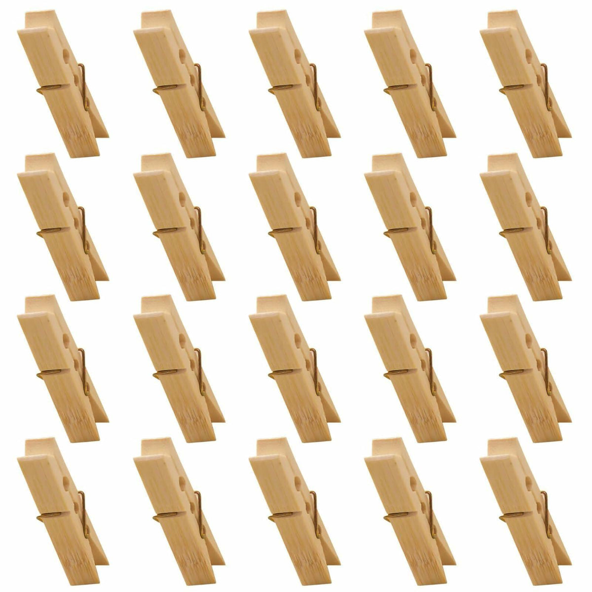 Mini Wooden Clothespins 20PCS Bamboo Clothes Pins Spring Clips Windproof