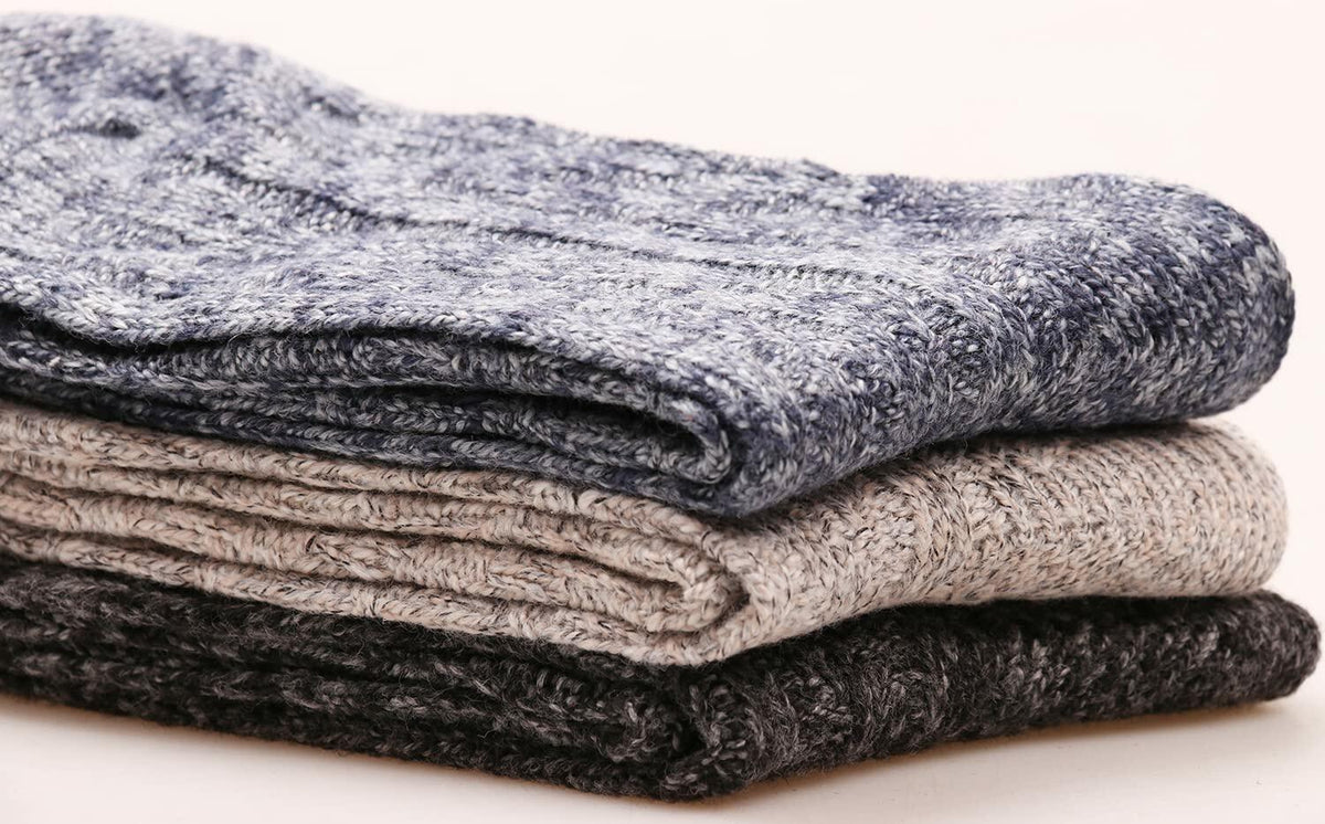 3 Pairs Women Winter Knee High Boot Socks Cable Knit Size 5-11