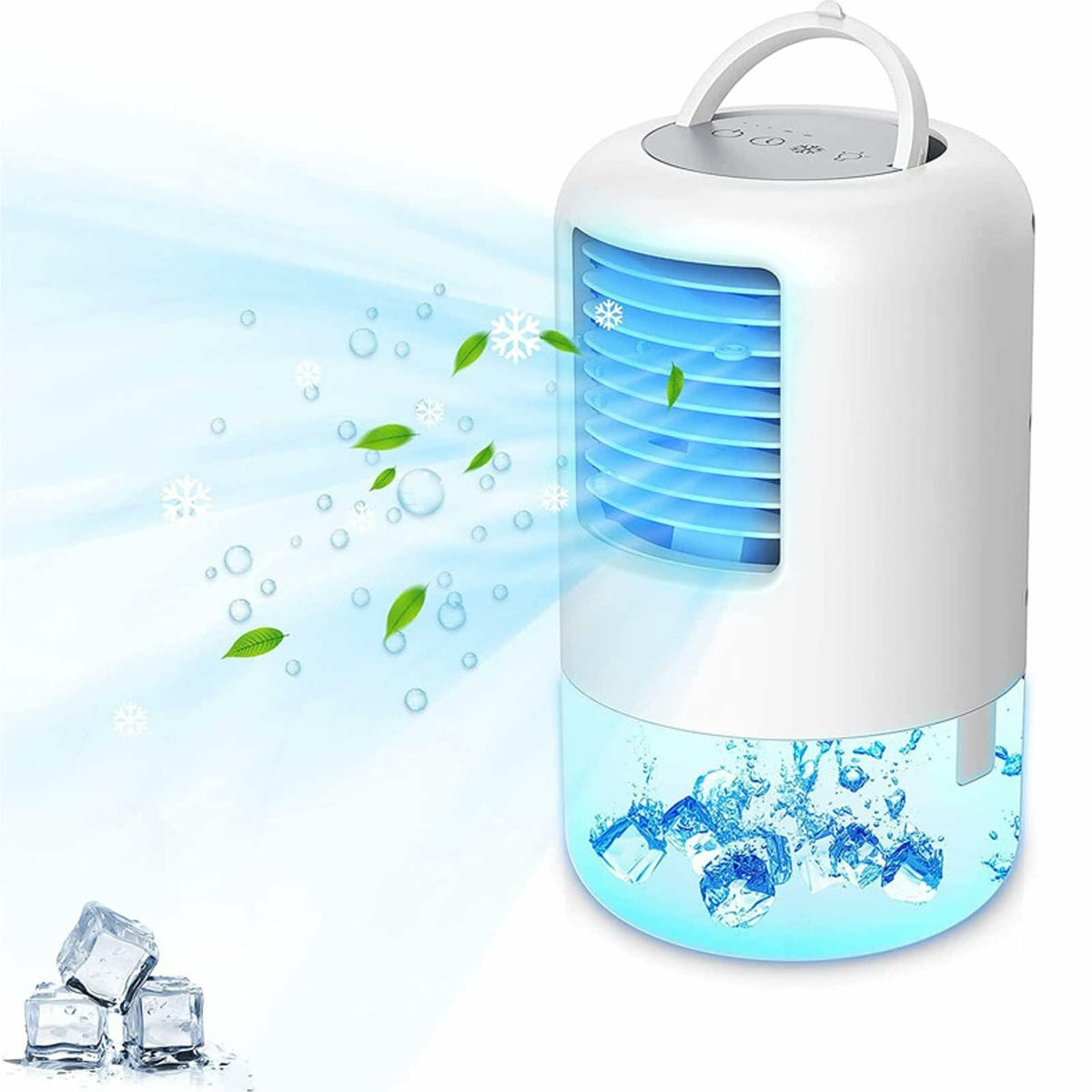 YUYTE Portable Air Conditioner Cooler Humidifier 3 Speeds 7 Colors 500ML White