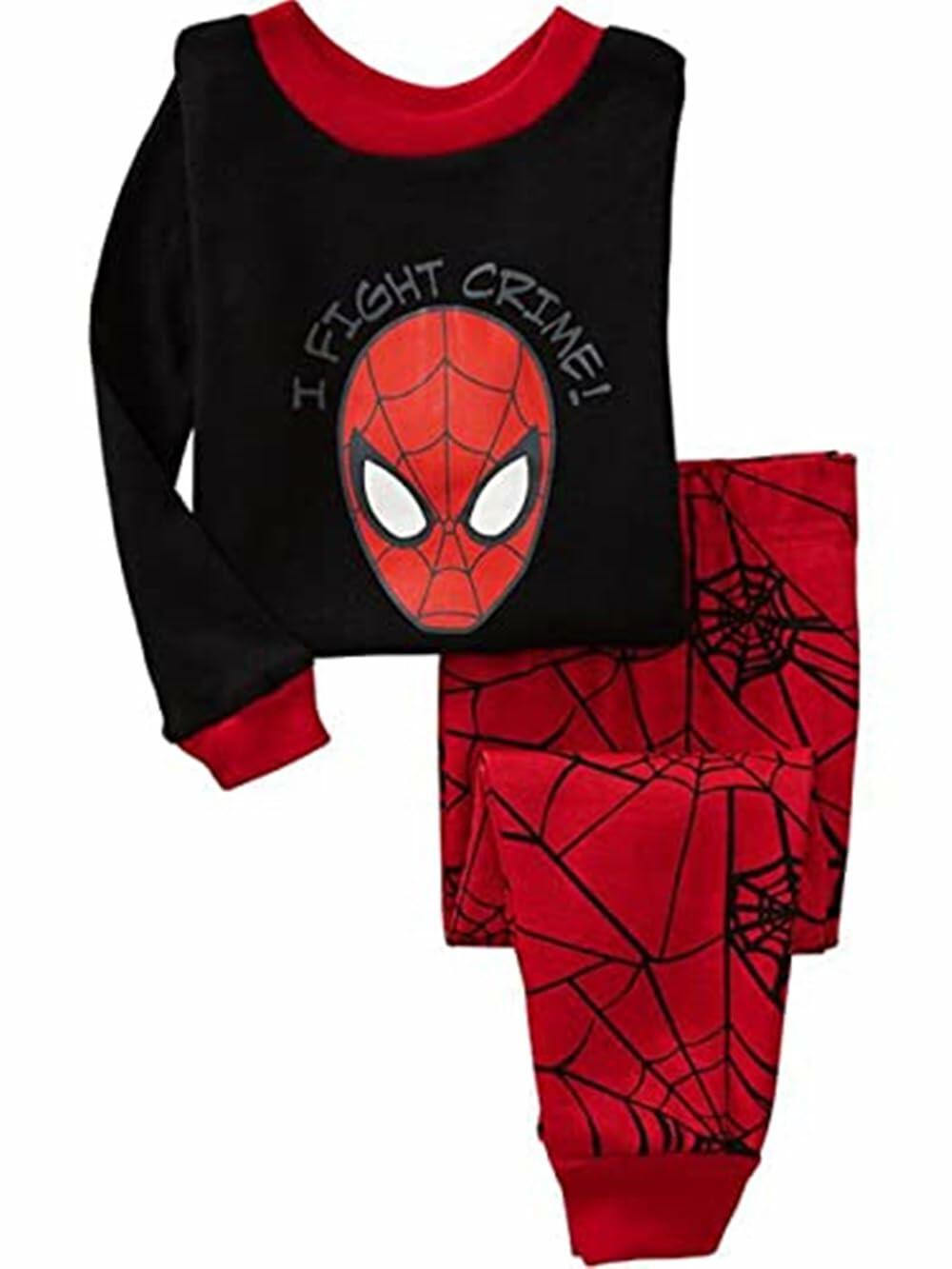 youenyou Toddler Boys Rocket Dinosaur Pajamas Long Sleeve Cotton PJs 3T