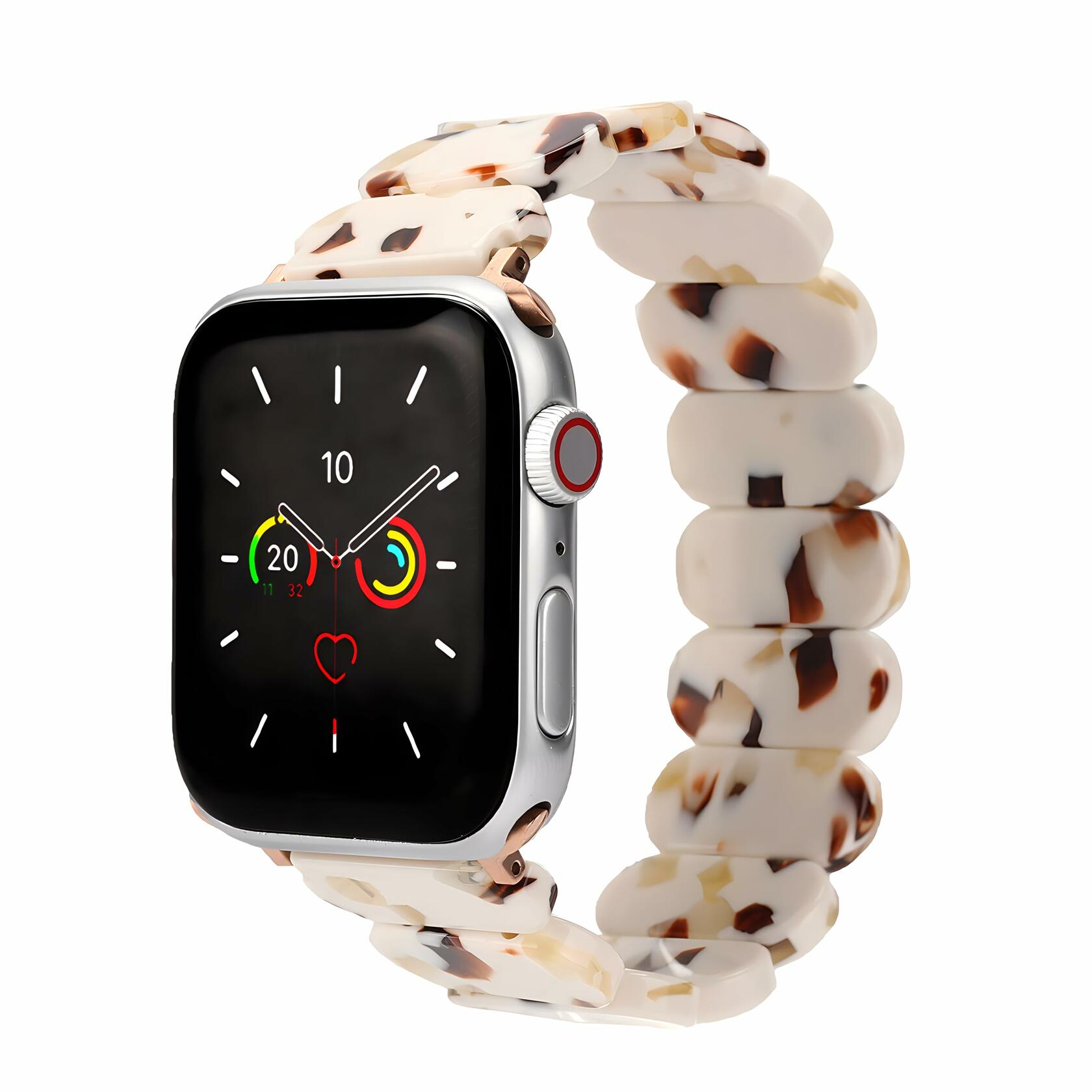 MAIRUI Resin Stretchy Watch Band for Apple Watch 41/40/38mm Slim Elastic Strap