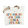 WCGXKO Oma Tote Beach Bag Large Beige Letter Print Size L