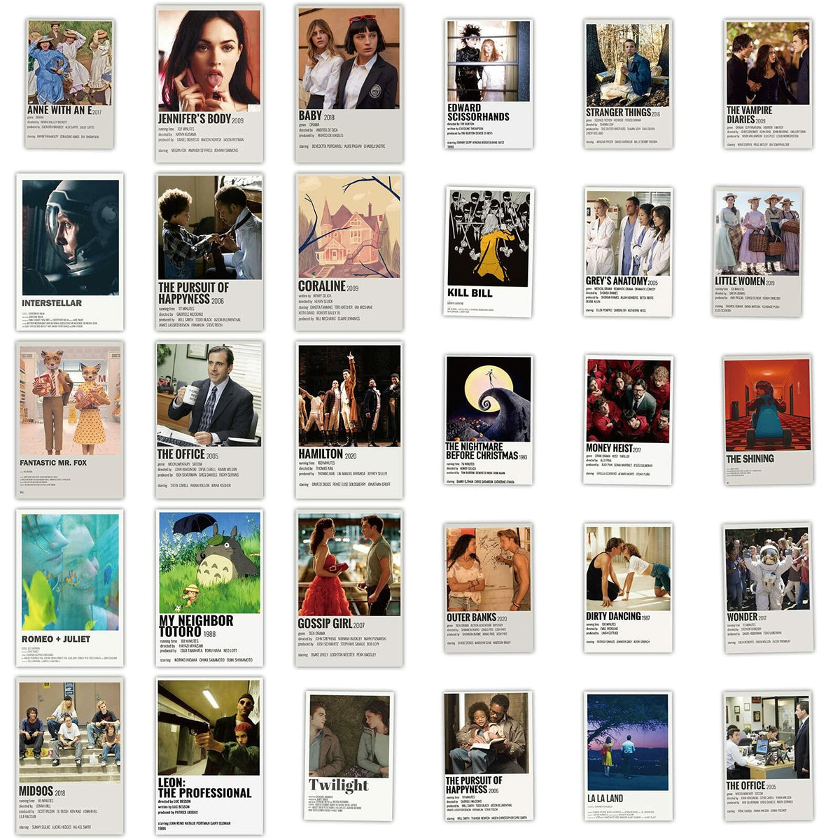 64PCS Poster Movie Vintage Stickers for Laptop and computer, Poster classic