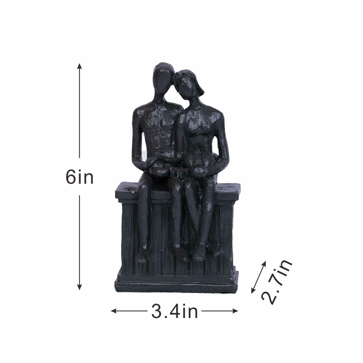 PUHOZN Iron Couple Statue - Cast Iron Couple Sculpture Wedding Modern Abstract
