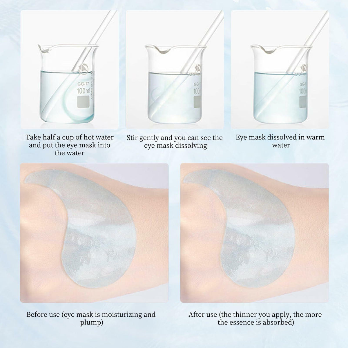 BLIGGLE Under Eye Patches 64 pcs Brightening Hyaluronic Acid Cooling Care