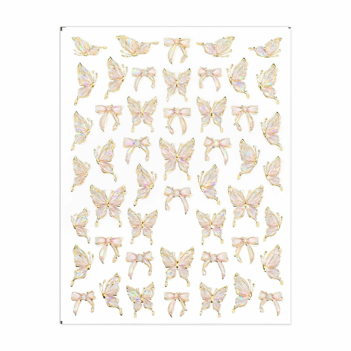 Prasacco Butterfly Nail Stickers 5D Embossed Gold Shell Nail Art Decals