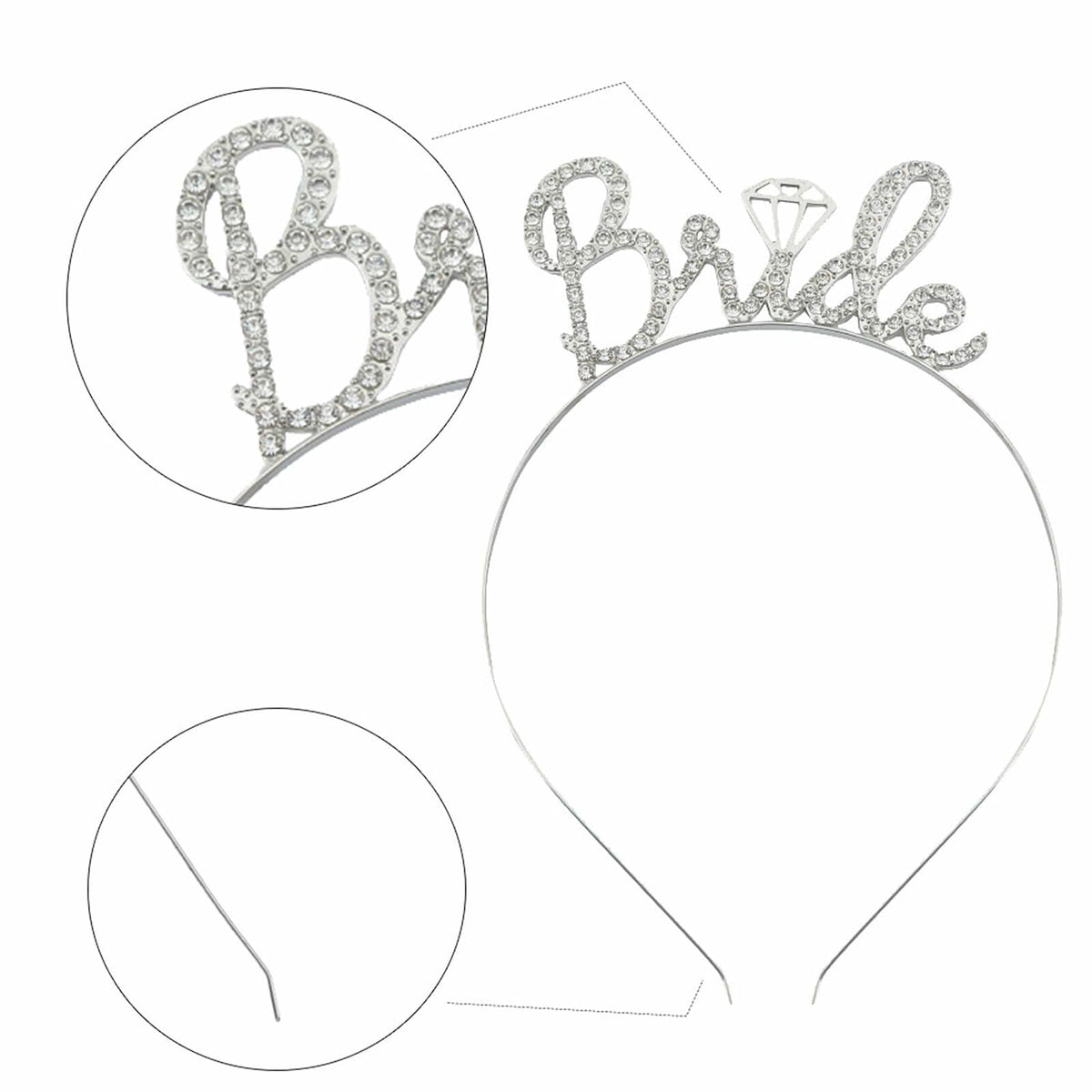 Apone Fatu 3 Pcs Bride Crown Headband Sash Veil Bachelorette Party Gold