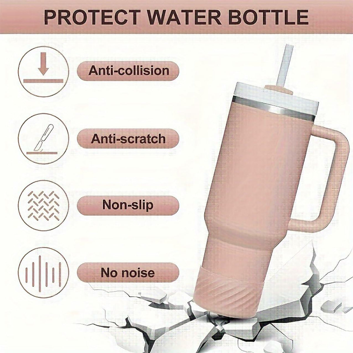 FoGooxr Silicone Tumbler Boot Water Bottle Bottom Protector Blue