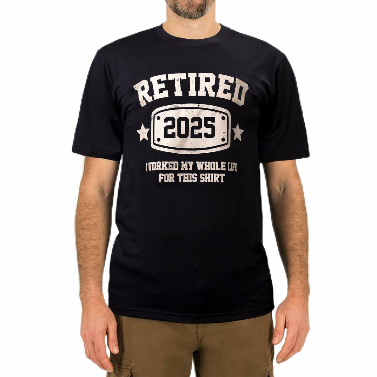 KOLNAMDINH Retired 2025 Funny T-Shirt I Worked My Whole Life Black XL
