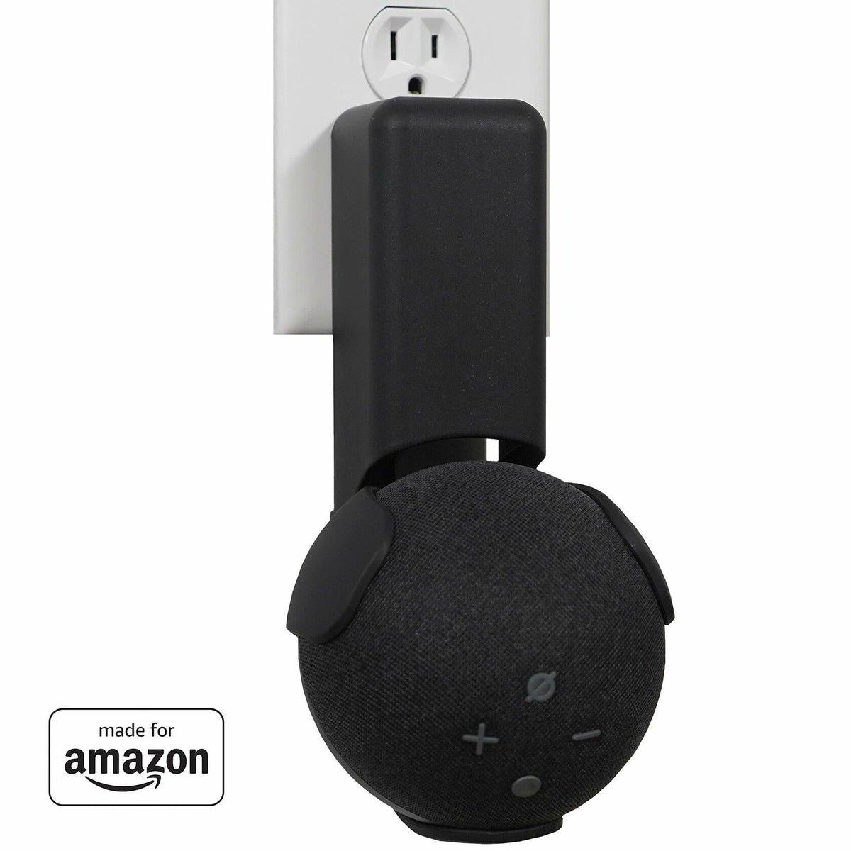 ECHOGEAR Made For Amazon Outlet Hanger for Echo Dot 4th Gen Black