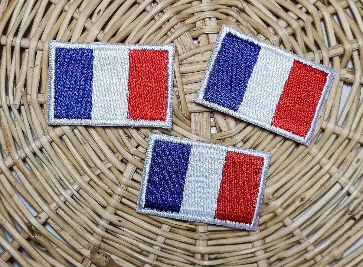 Truly Mini France Flag Embroidered Patch Sew On Applique 0.6x1.1 Inch