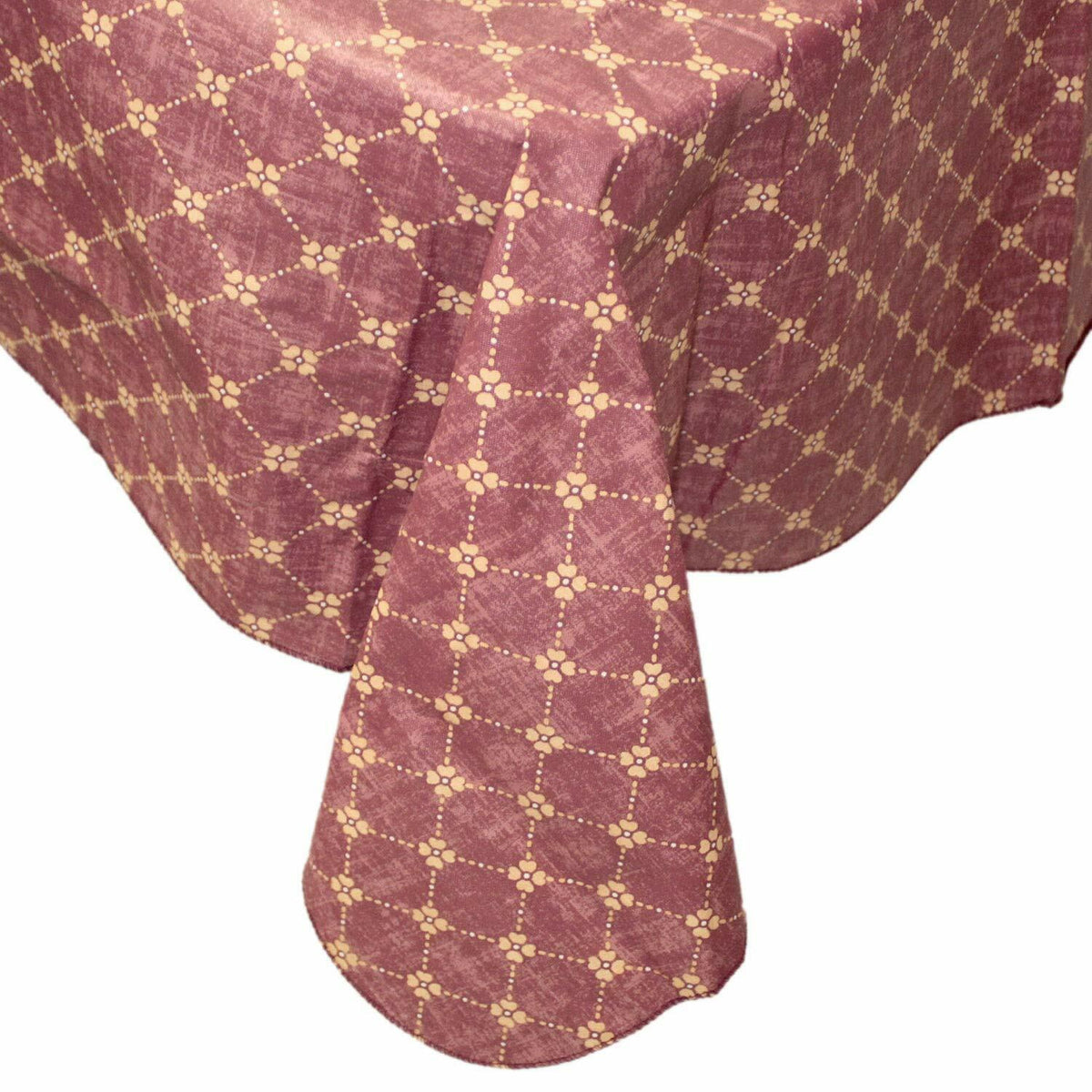 Flannel Backed Vinyl Tablecloth 60x120 Oblong Diamond Rust Pattern