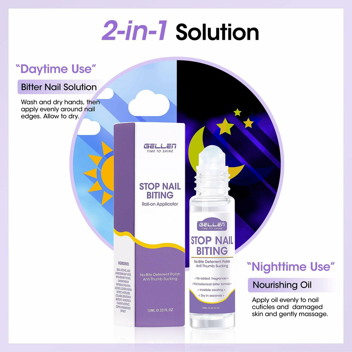 GELLEN Nail Biting Prevention Roll-On Treatment Bitter Taste 10ml