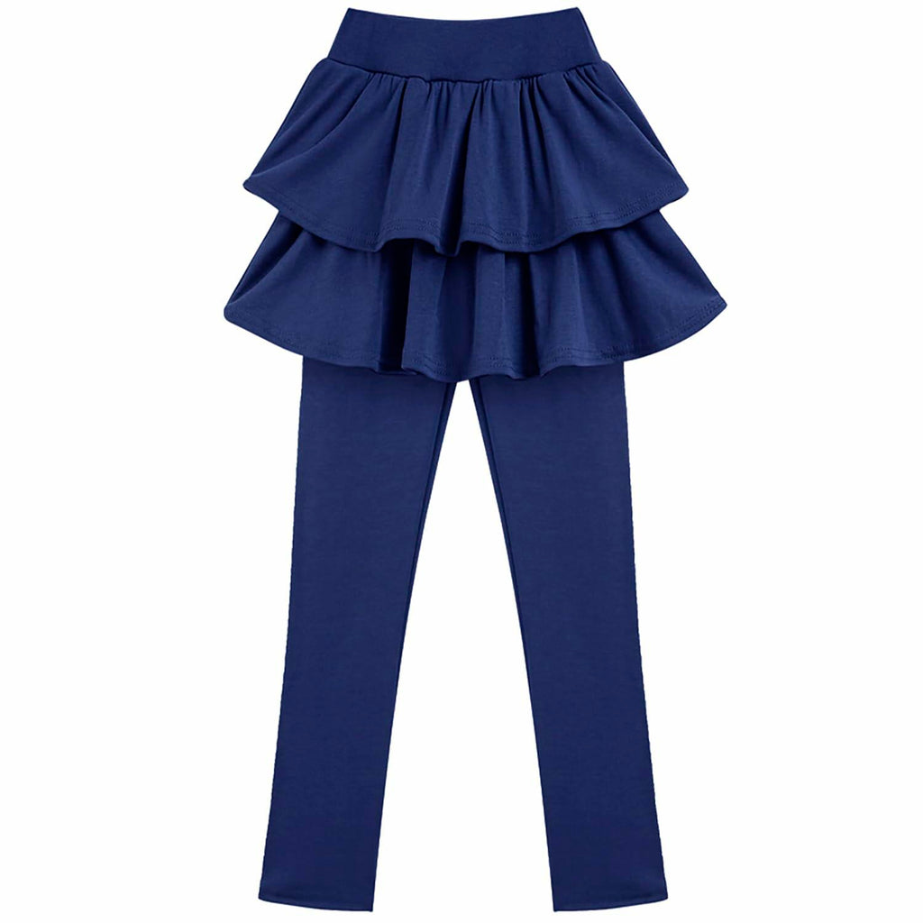 kdoikmu Girls School Uniform Leggings Skirt 2 Pack Black Navy 6-7Y