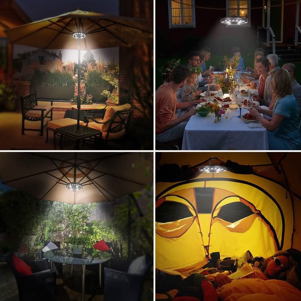 Patio Umbrella Light 3 Brightness Modes Cordless 28 LED Lights