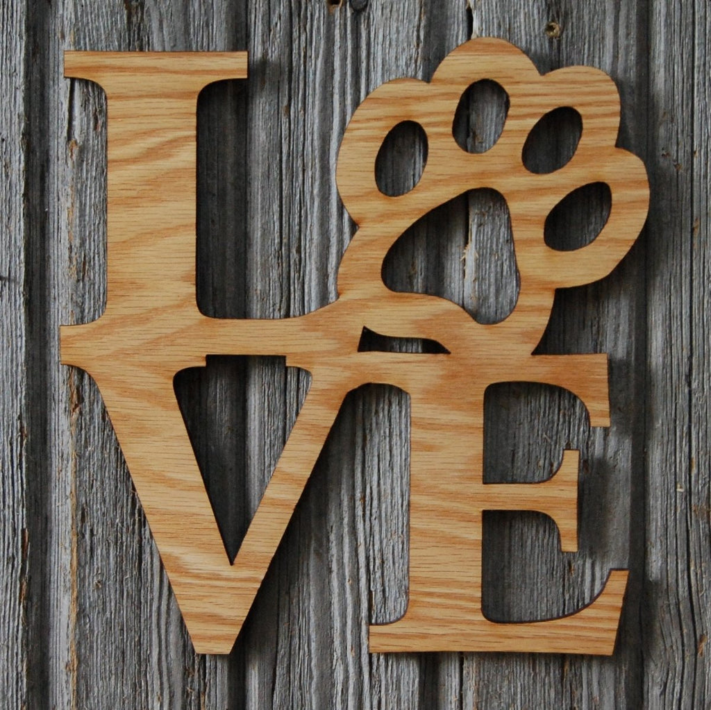 Paw Print Love Sign Wall Decor