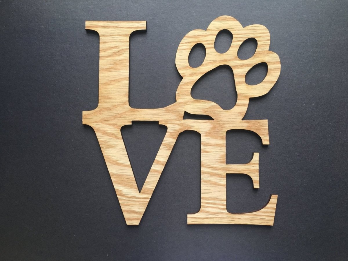 Paw Print Love Sign Wall Decor