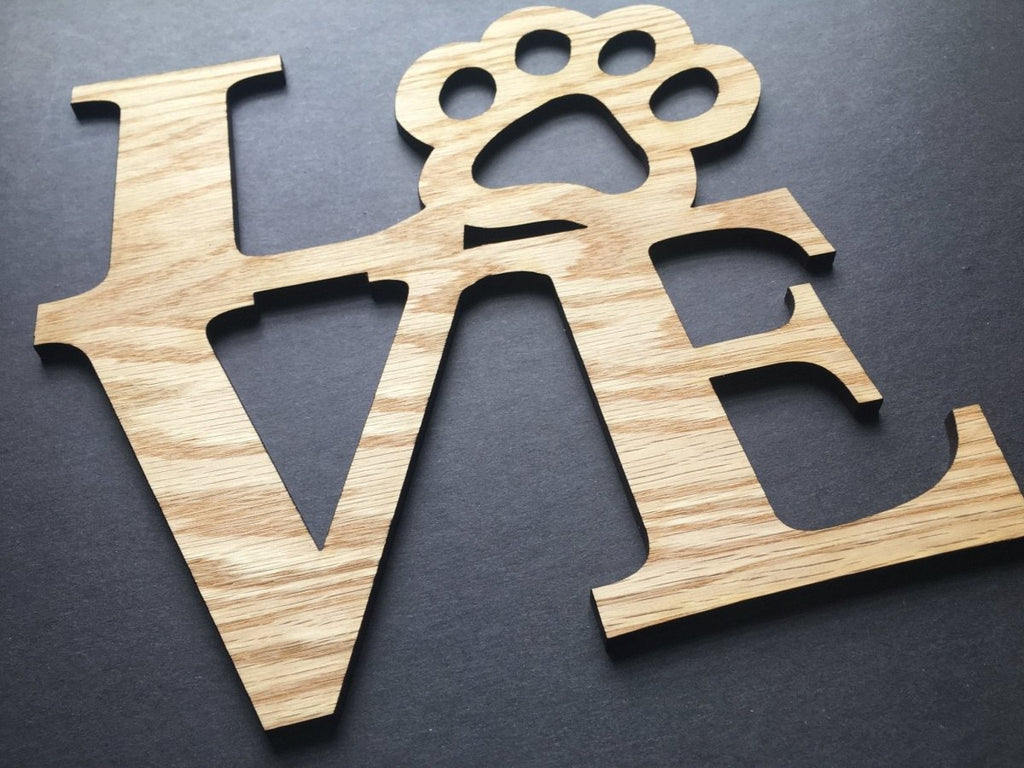 Paw Print Love Sign Wall Decor