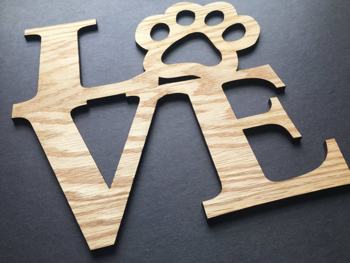 Paw Print Love Sign Wall Decor