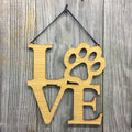 Paw Print Love Sign Wall Decor