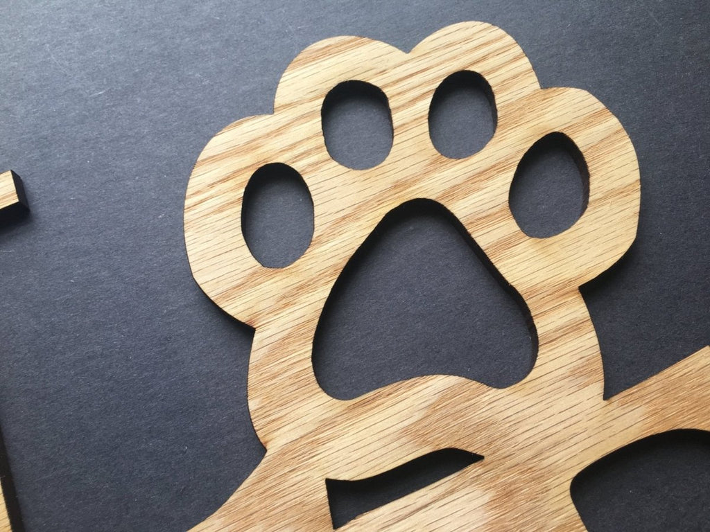 Paw Print Love Sign Wall Decor