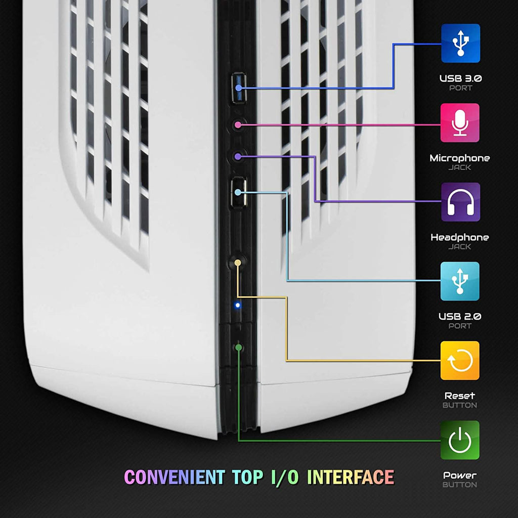 Periphio Ecto Gaming PC Desktop Computer Tower 16GB RAM 120GB SSD + 500GB HDD (Refurbished)