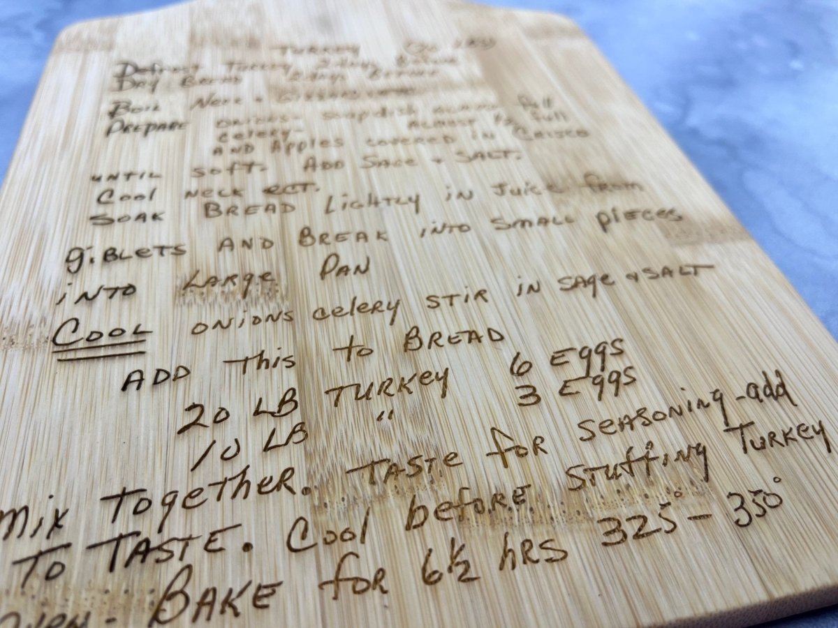 Personalized Bamboo Cutting Board Décor - Your Recipe or Quote