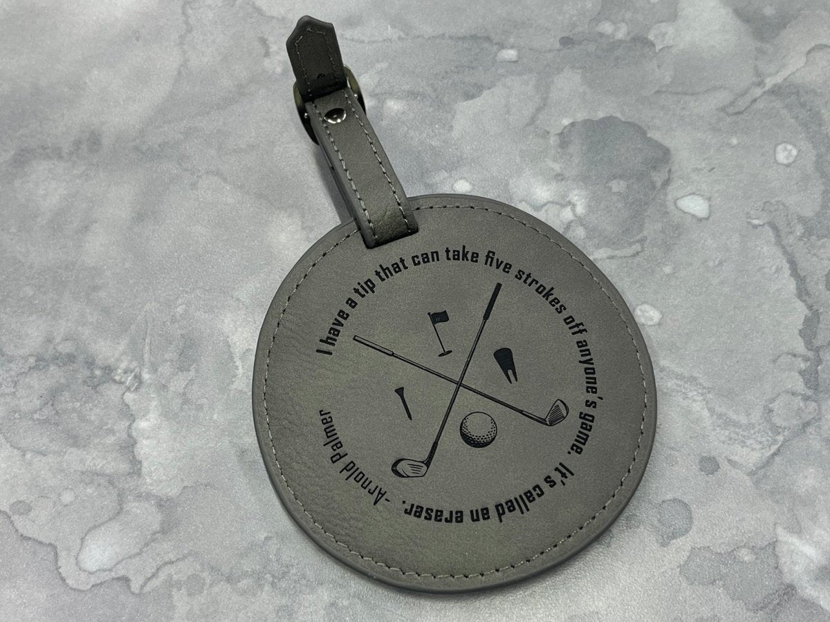 Personalized Golf Gift Set - Leather Tee Holder and Ball Marker