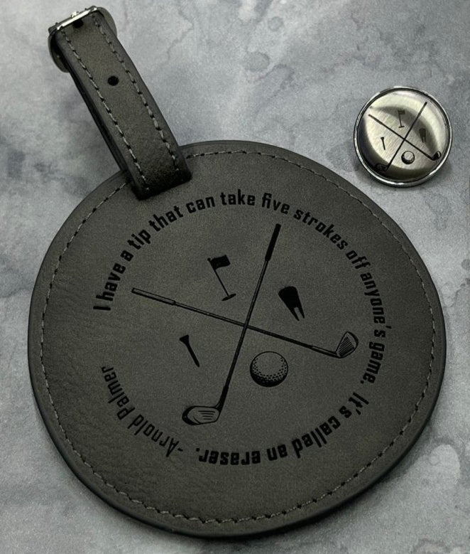 Personalized Golf Leather Tee Holder