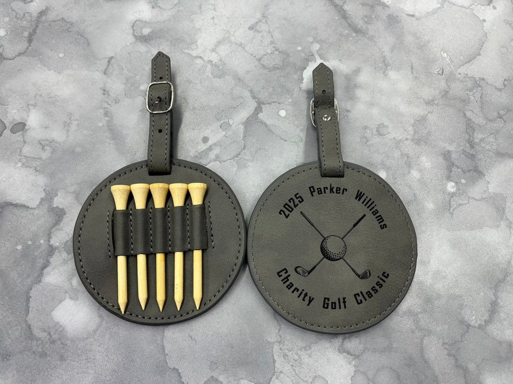 Personalized Golf Leather Tee Holder
